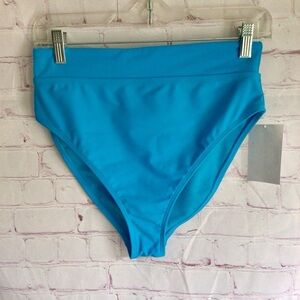 California Waves Blue High Waist Bikini Bottom - Size Large